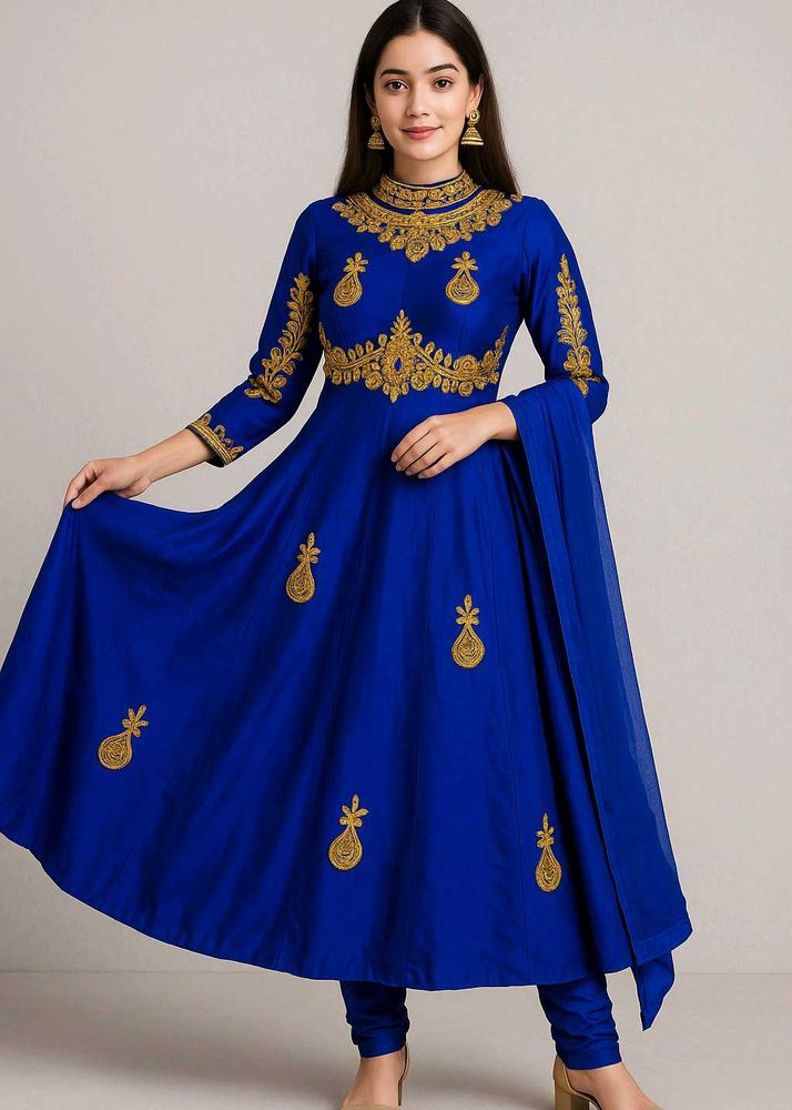 Royal Blue Embroidered Kurta Set