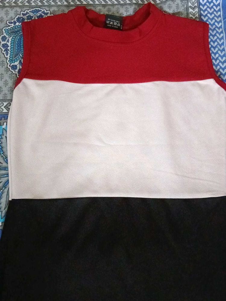 Black White Red Mix Bodycon Dress