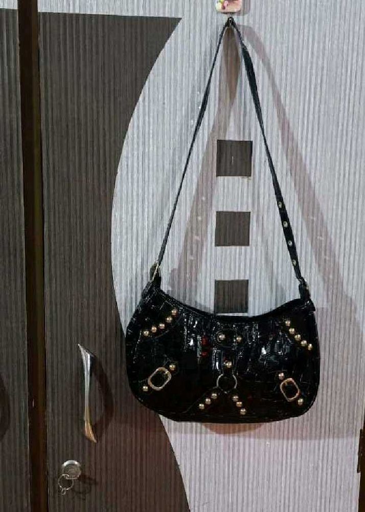 Black Embellished Shoulder Bag