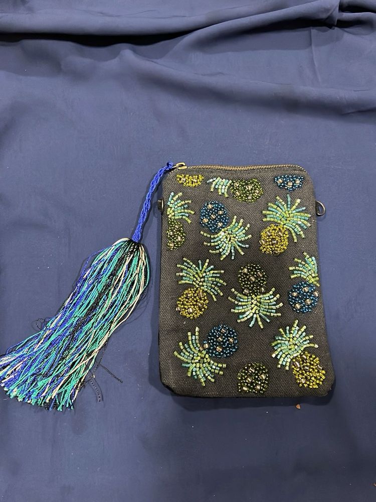Beaded Mobile Sling Bag/pouch