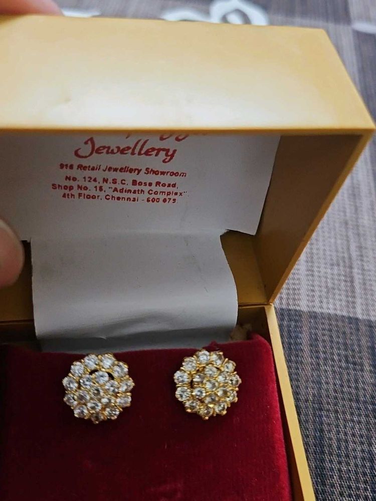 Elegant Stud Earrings with Box