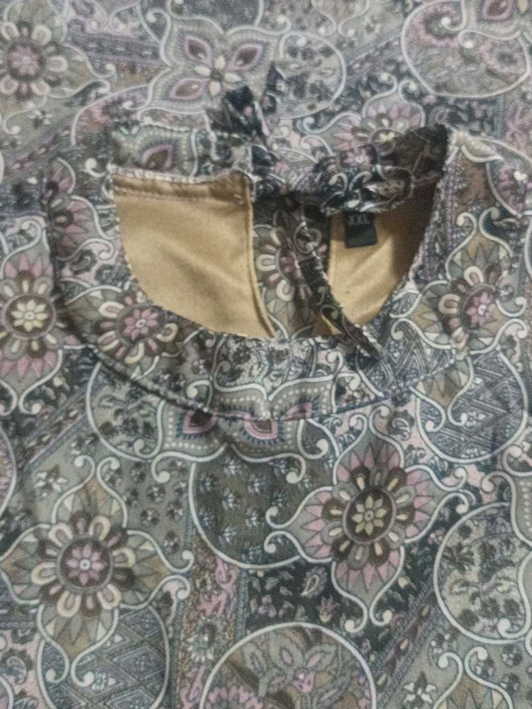 Summer Grey Top Bell Sleeves