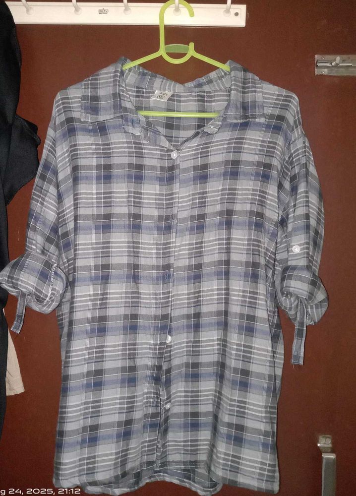 Plaid Button-Up Shirt
