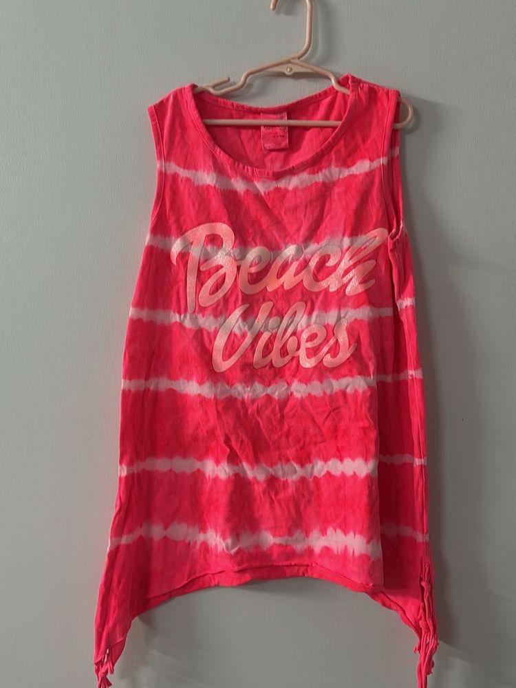 Orange Pink Bright Beach Top
