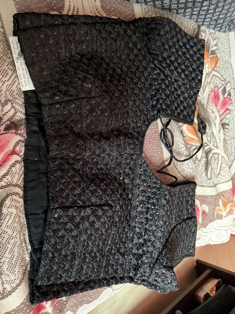 Elegant Black Sequin Blouse with tag