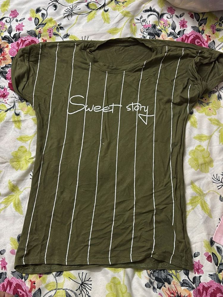 Sweet Story Olive Tee