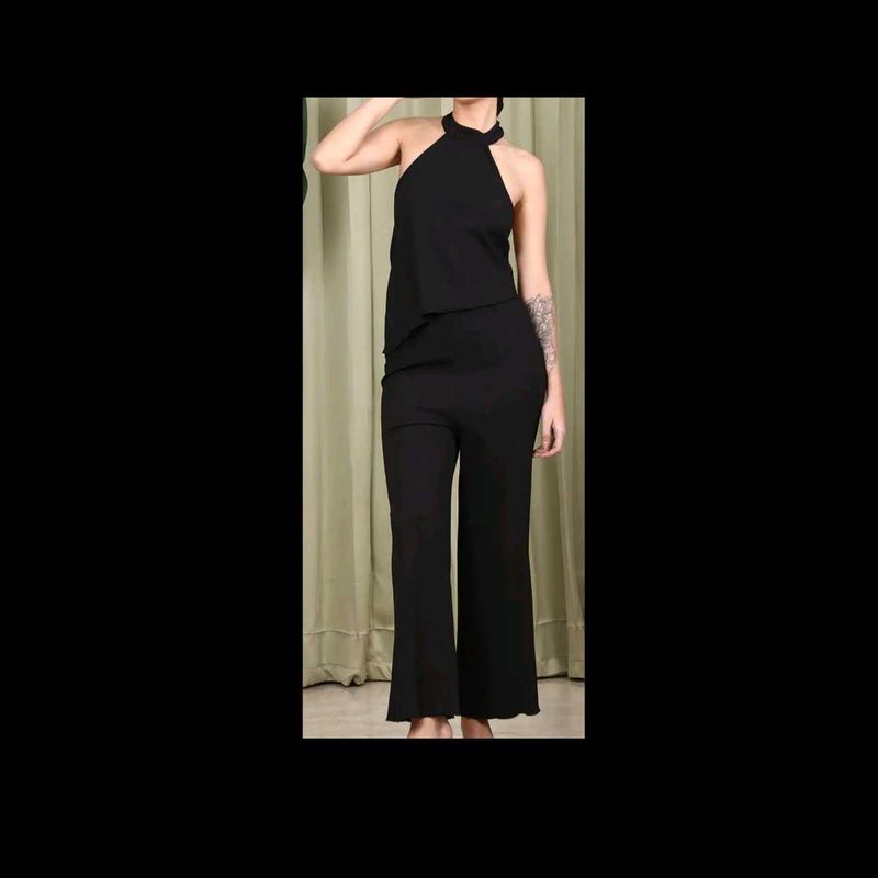 Chic Black Halter Co - Ord Set