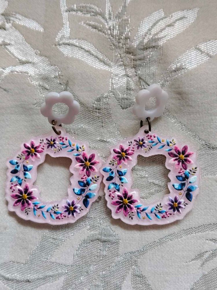 Floral Wreath Dangle Earrings