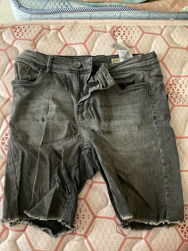 Gray Denim Shorts