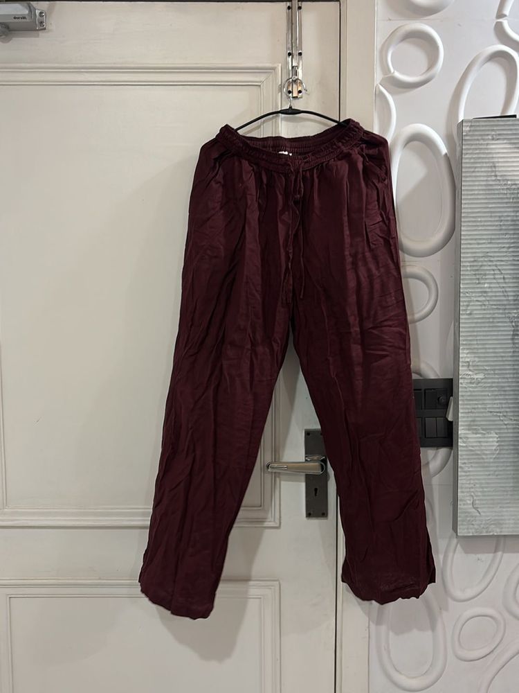 Maroon Casual Pants