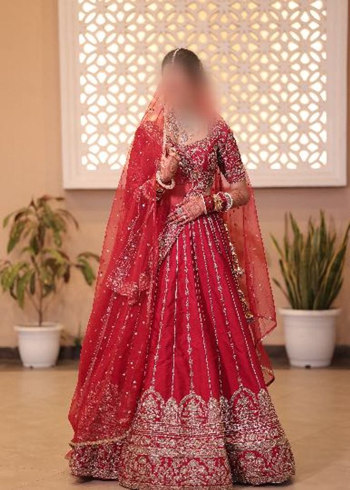 Plum Red Handwork Bridal Lehenga