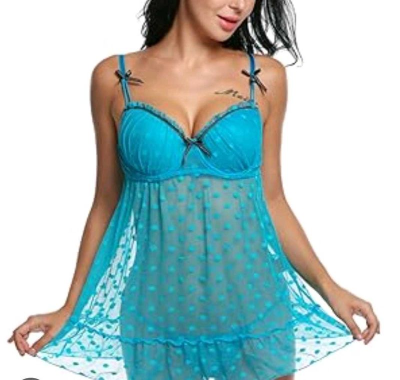 La Senza Blue Polka Dot Babydoll – Size M