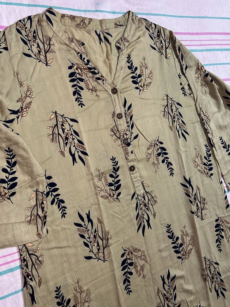 Floral Print Button-Down Kurta