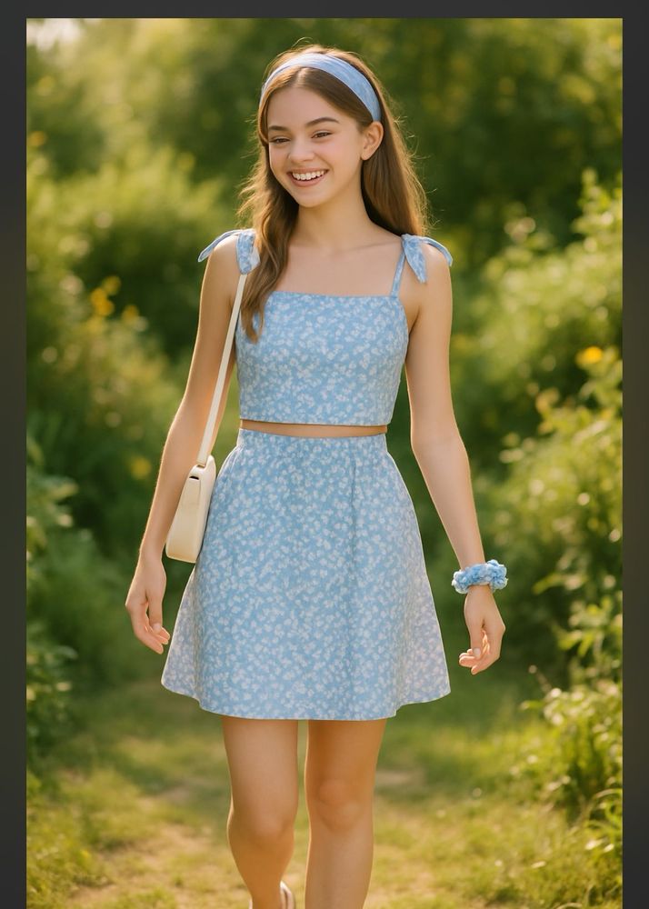 Floral Dress top with skirt