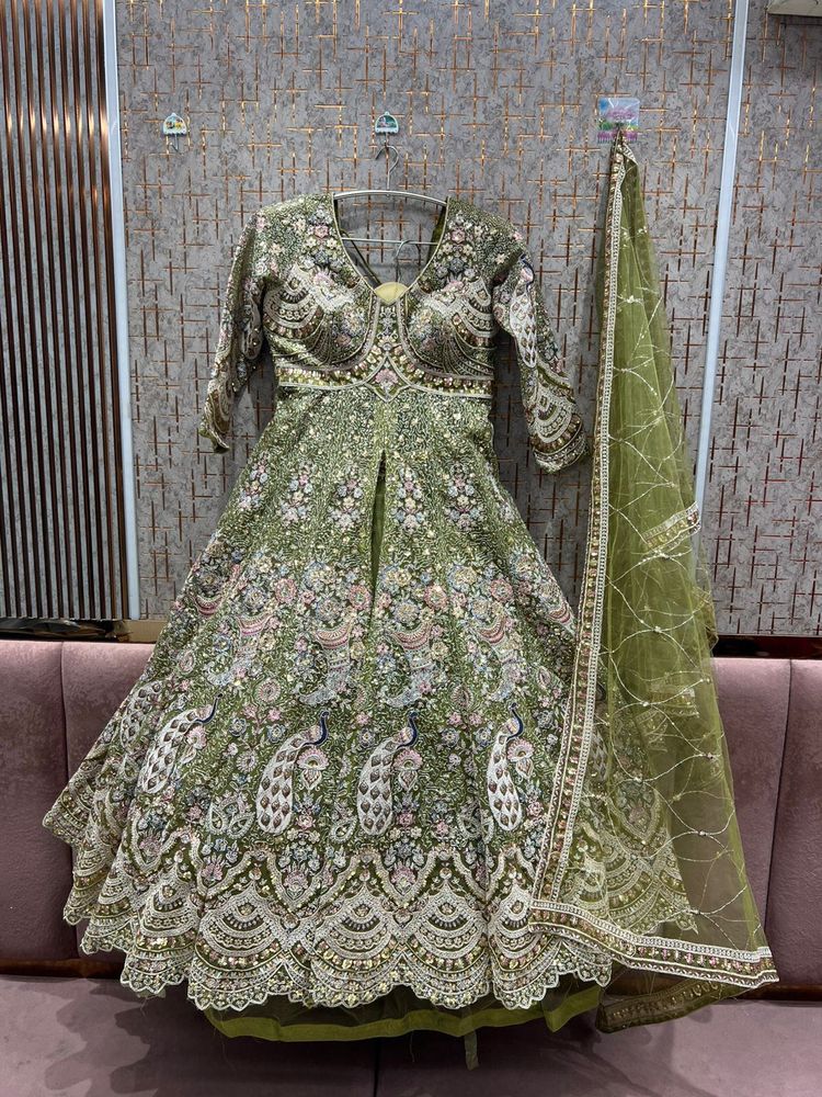 Green Embroidered Lehenga Choli with Dupatta