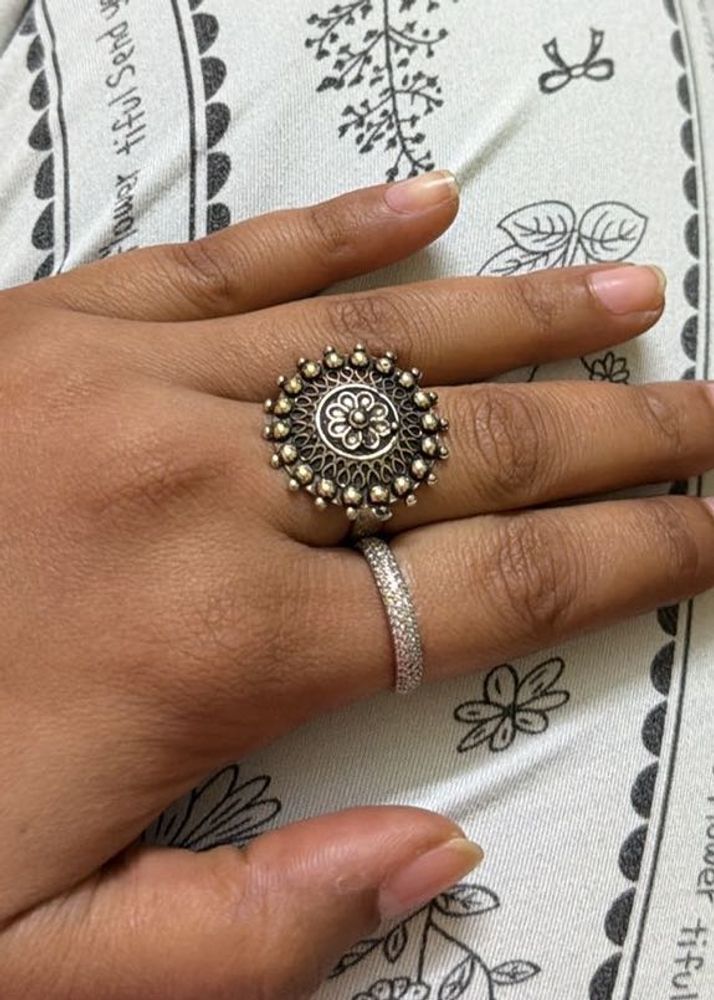 Silver Tone Statement Ring