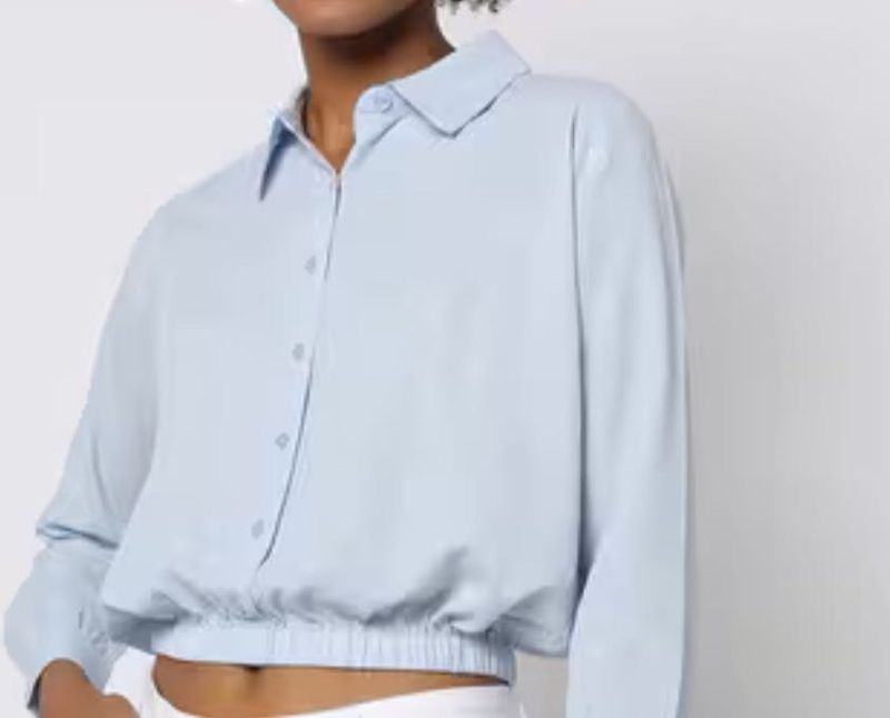 Blue Crop Shirt