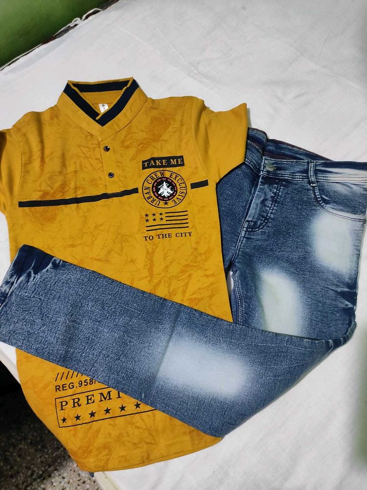 Boys Stylish Shirt &amp; Jeans Set