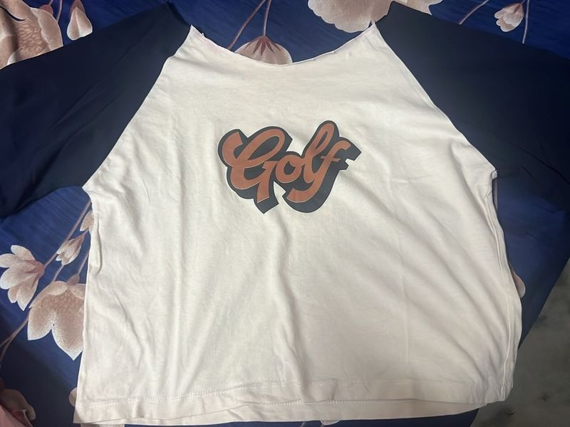 y2k Golf off shoulder Tee
