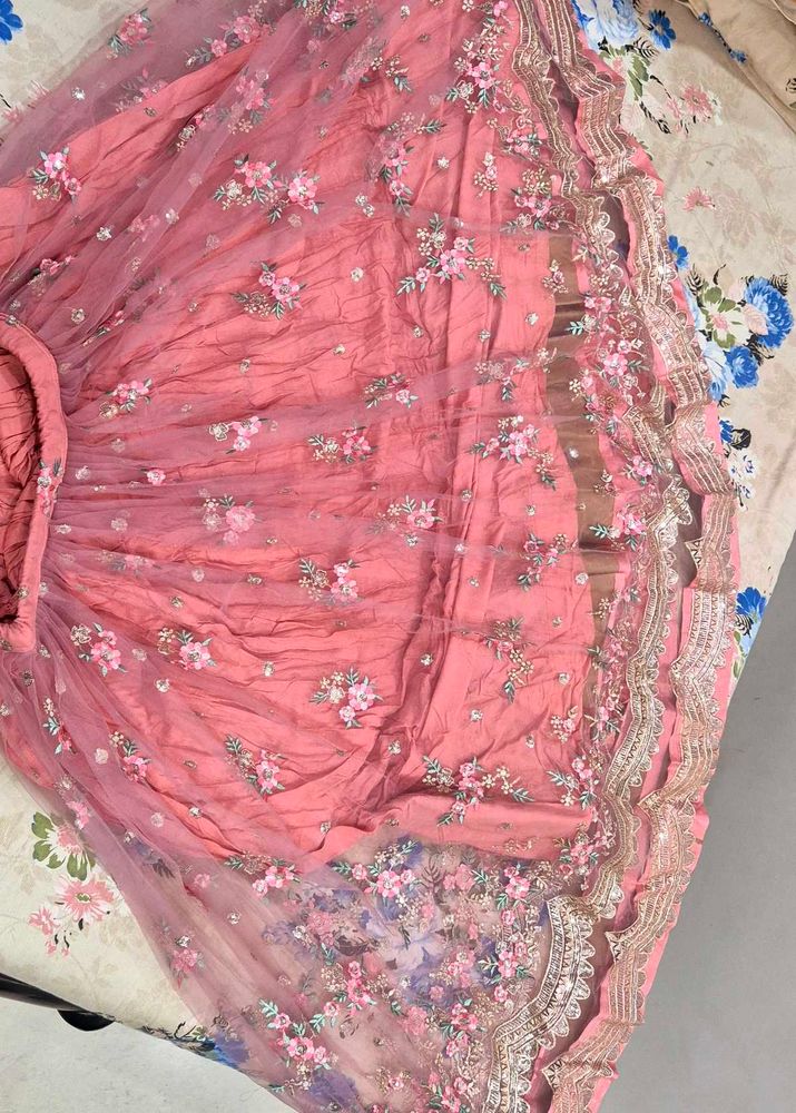 Pink Lahenga With Blouse And Dupatta