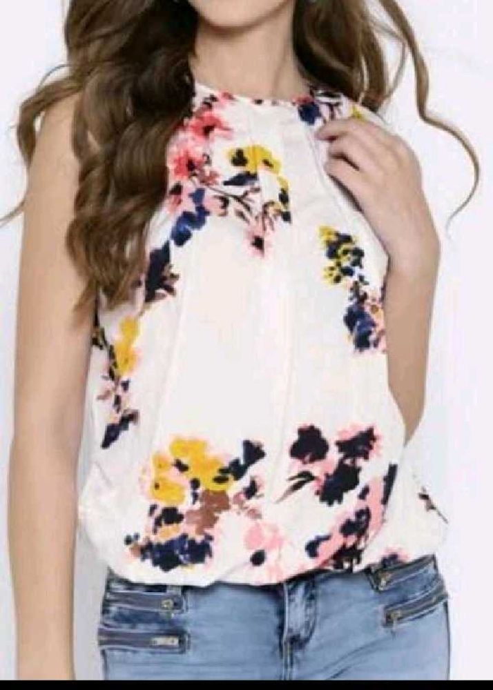 Floral Print Sleeveless Top
