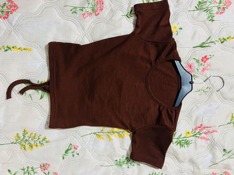 Brown Crop Top