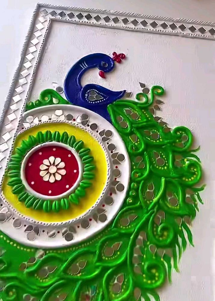 DIY Peacock Lippan Art
