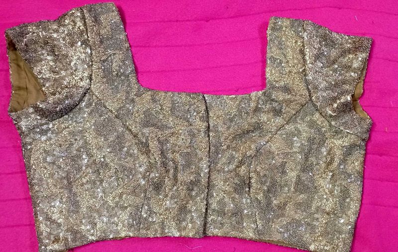 Golden Sequin Work Blouse