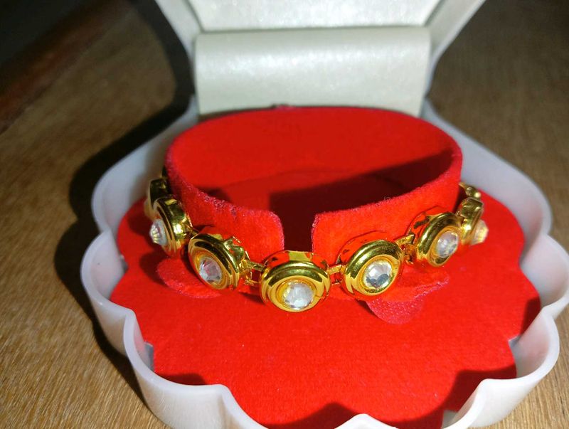 Gold-tone Crystal Link Bracelet