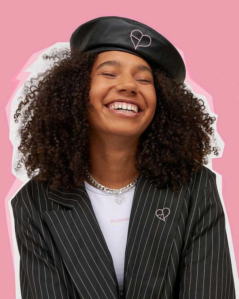 BLACKPINK imitation leather beret