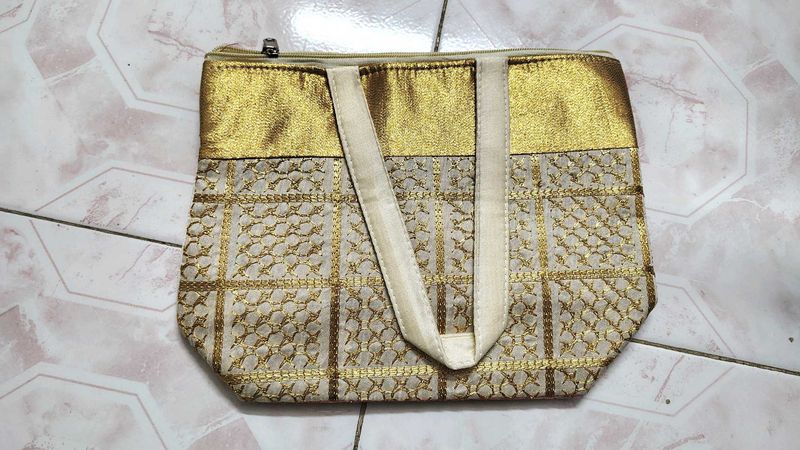 Gold And Cream Handbag