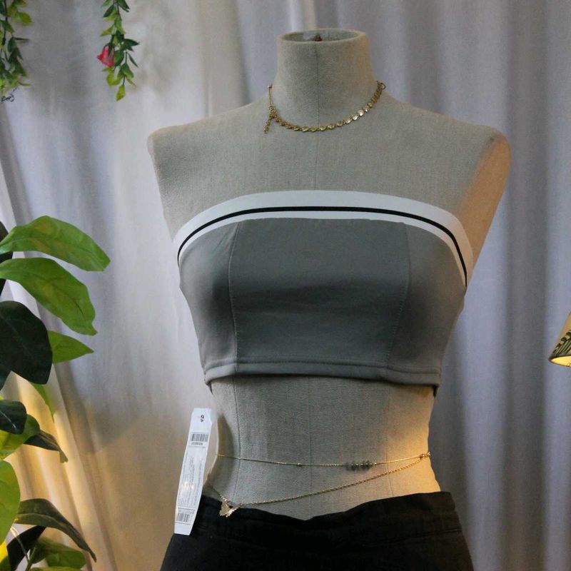 Gray Bandeau Top