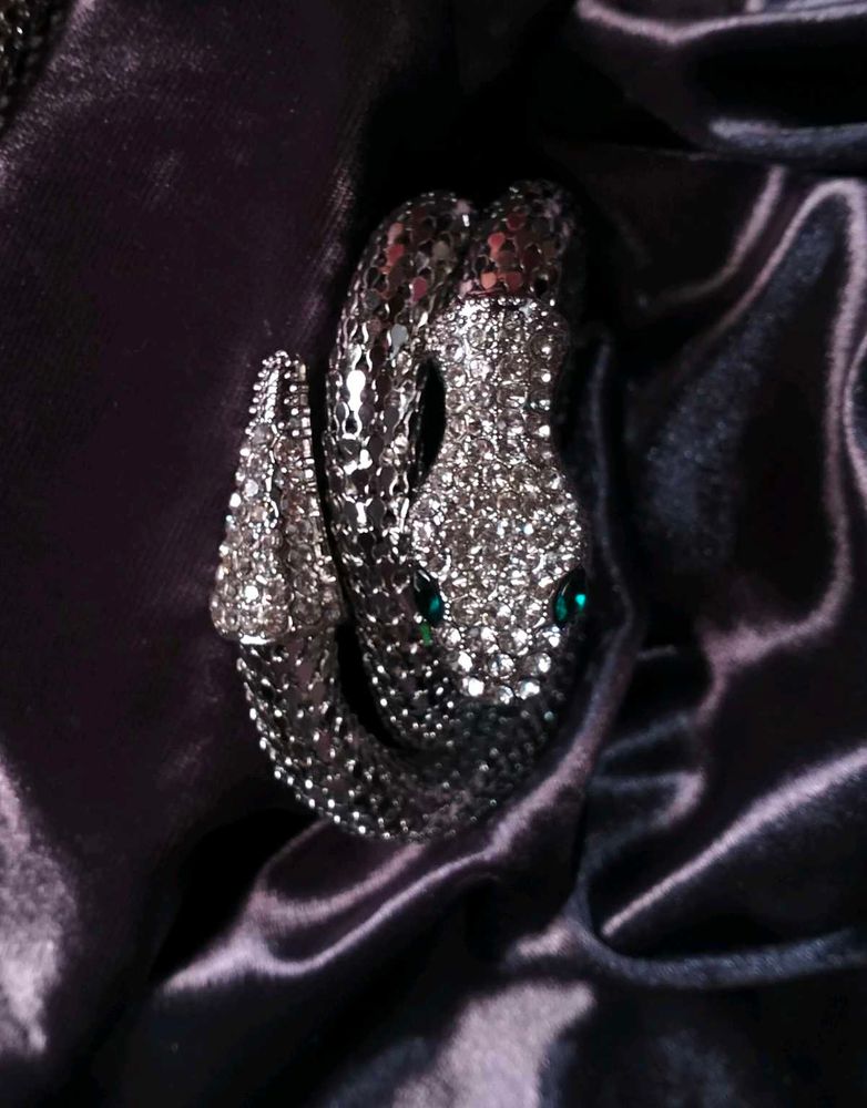 classy Serpenti snake cuff in silver