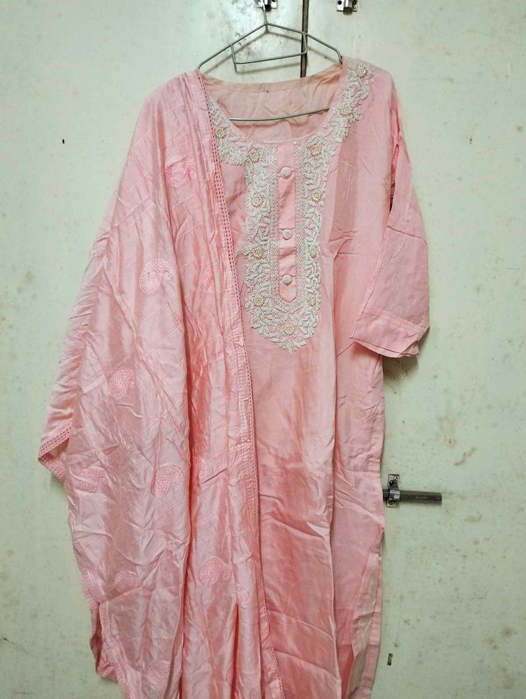 Pearl Beads Embroidery Kurti