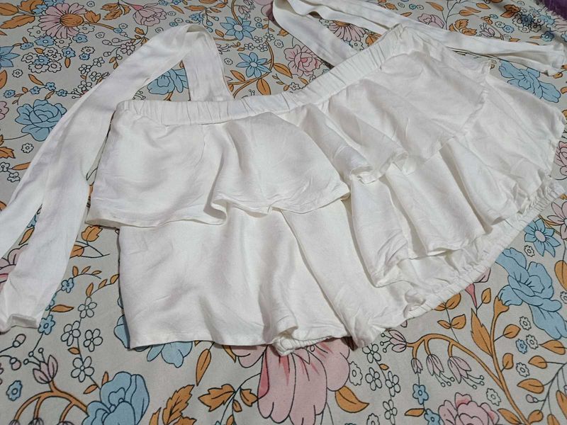 White Ruffle Top