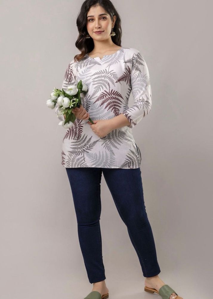 Stylish Floral Print Tunic Top