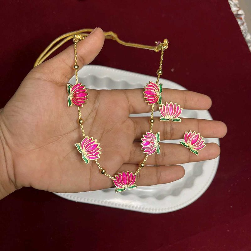 Lotus Necklace &amp; Earring Set
