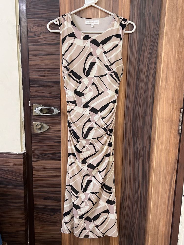 Abstract Print Midi Dress