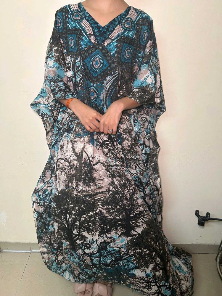 Boho Print Kaftan Dress