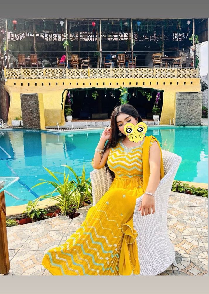 Elegant Yellow Anarkali Suit