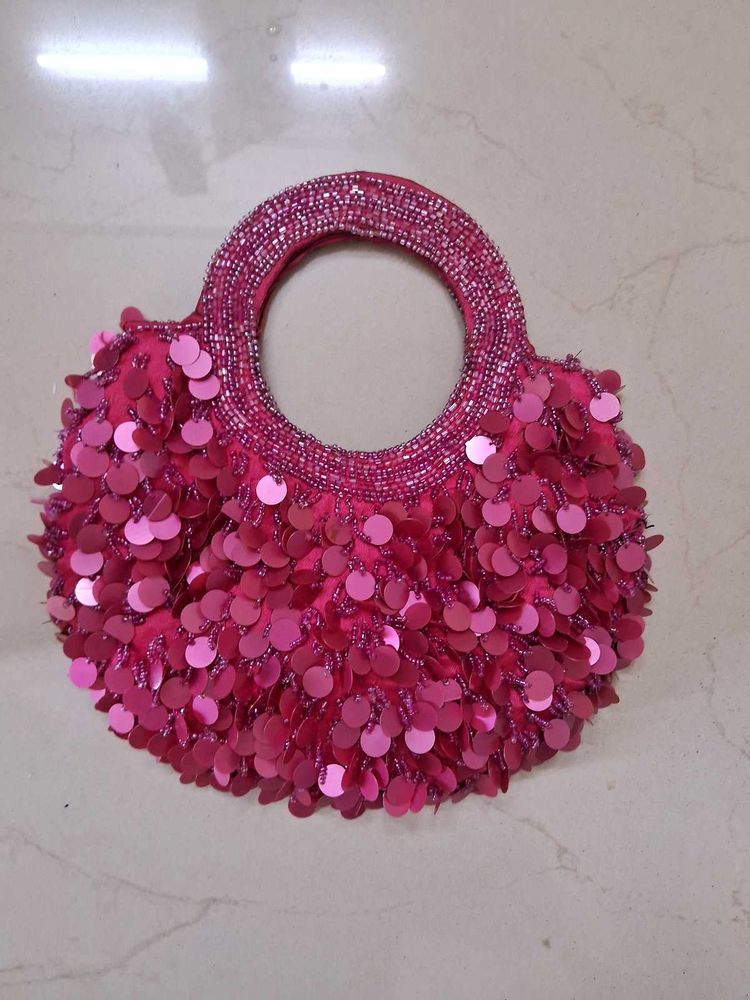 Pink Sequin Handbag