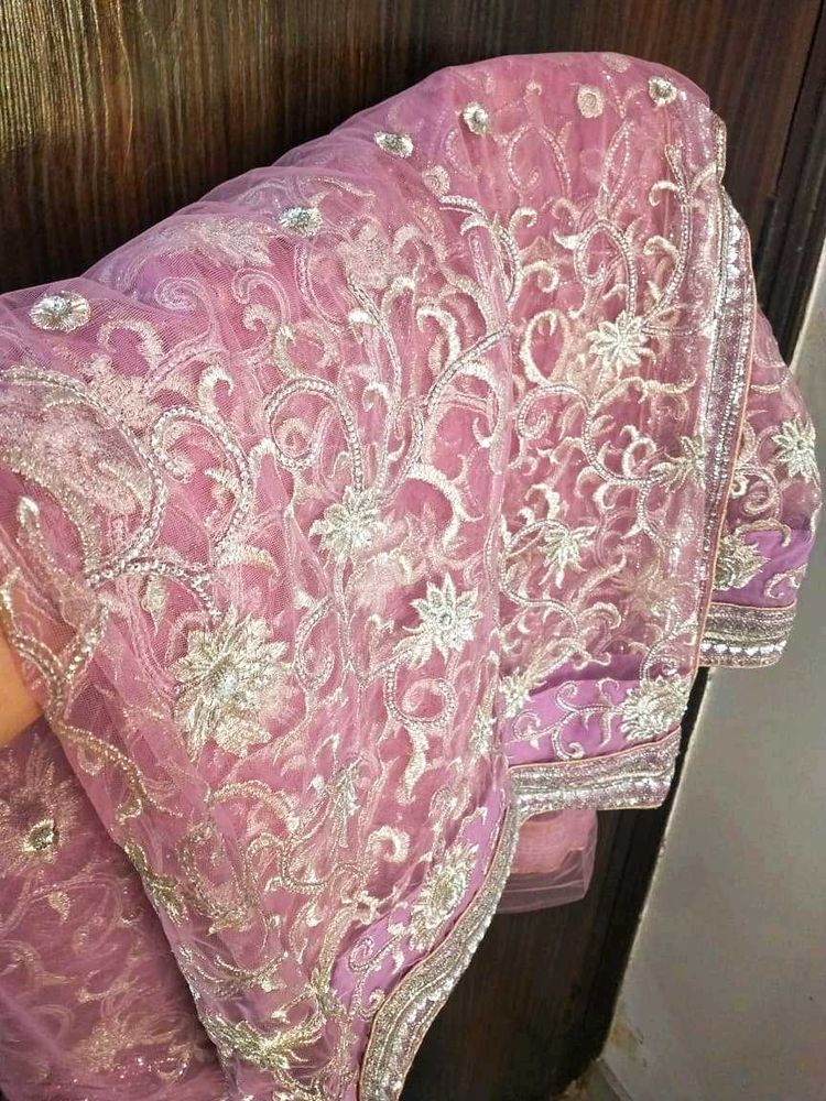 Readymade embroidered net Saree