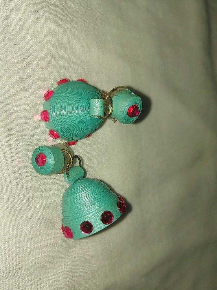 Handmade Quilled Jhumka Earrings