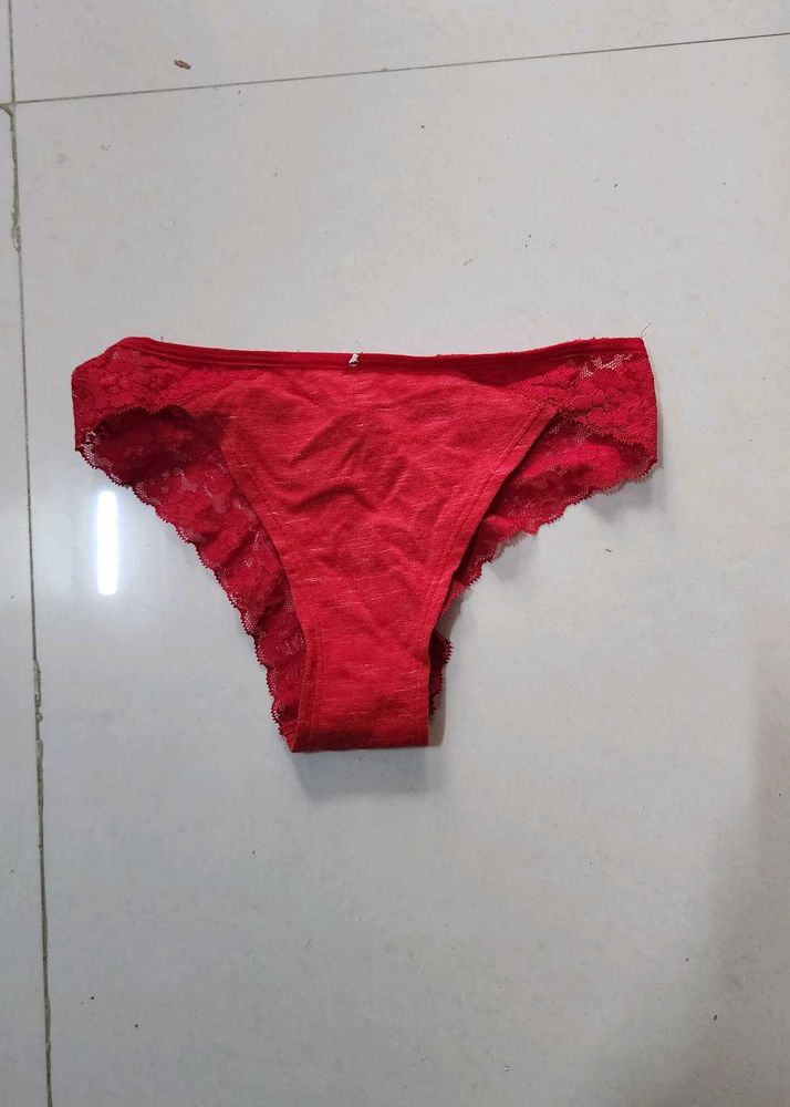 Red Lace Trim Panty