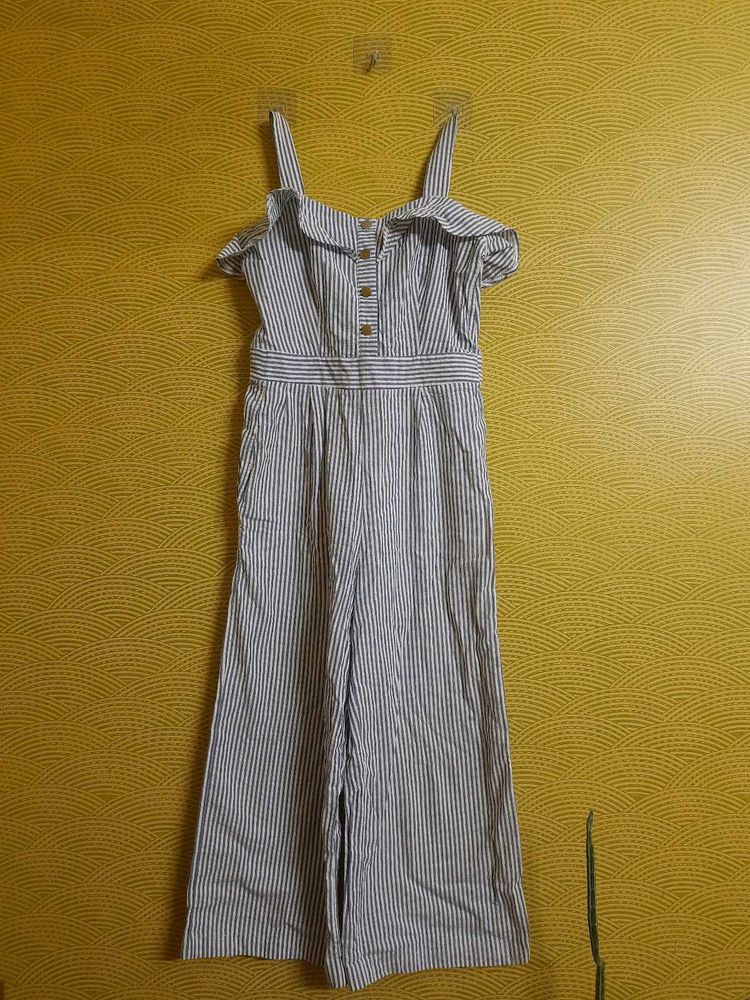 Blue And White Stripe Jumpsuit