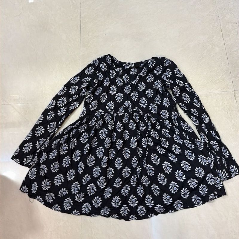 Floral Print Long Sleeve short kurti