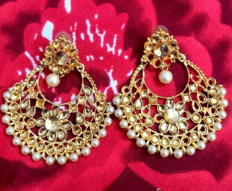 Golden Kundan Earring