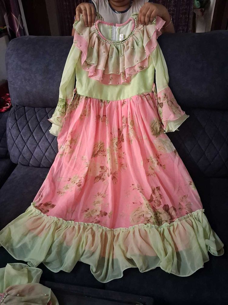 Girls' Floral Chiffon Dress