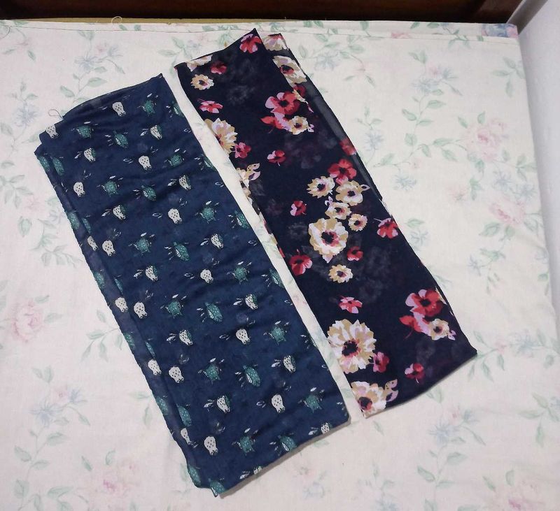 two printed hijabs