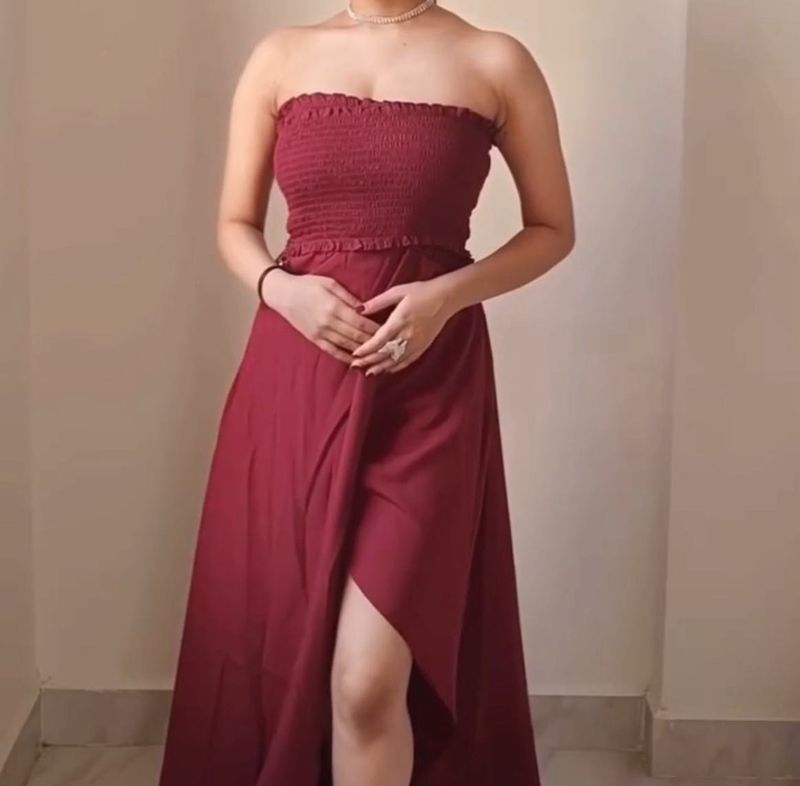 Maroon Maxi Dress